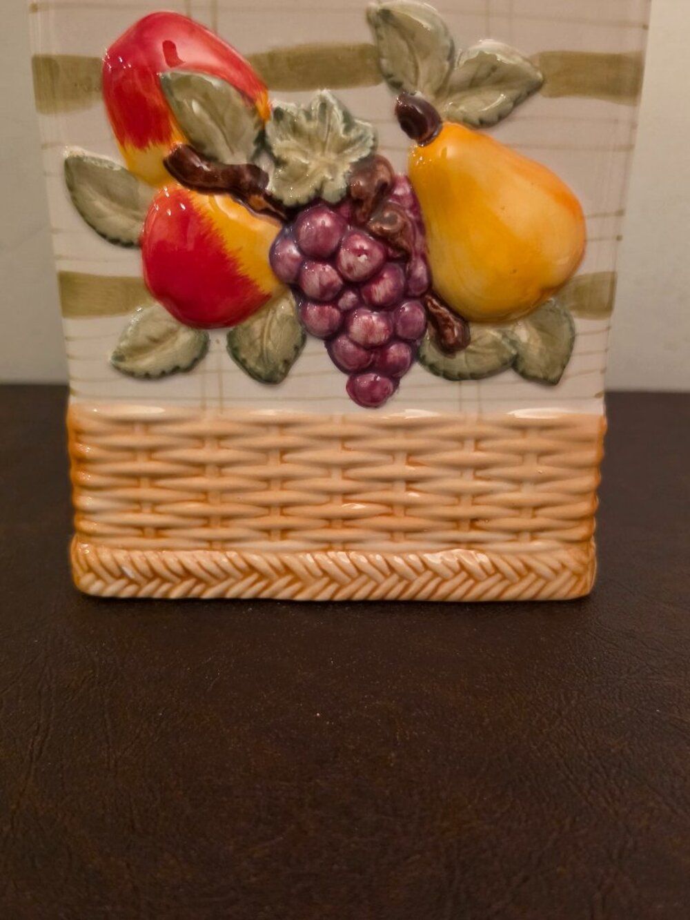 This 3D Fruit Basket Motif Painted Tissue Box Holder